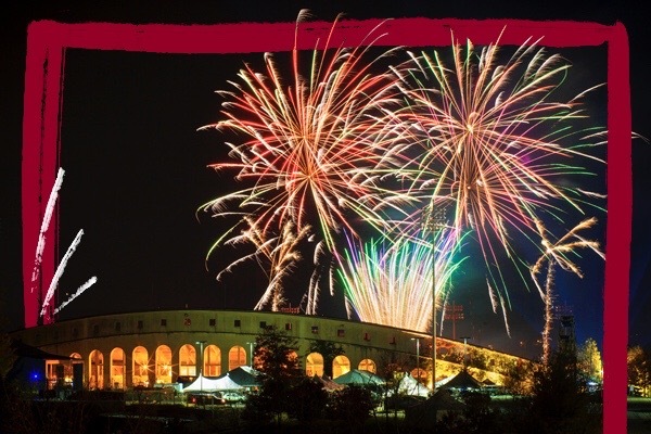 Fireworks over the stadium