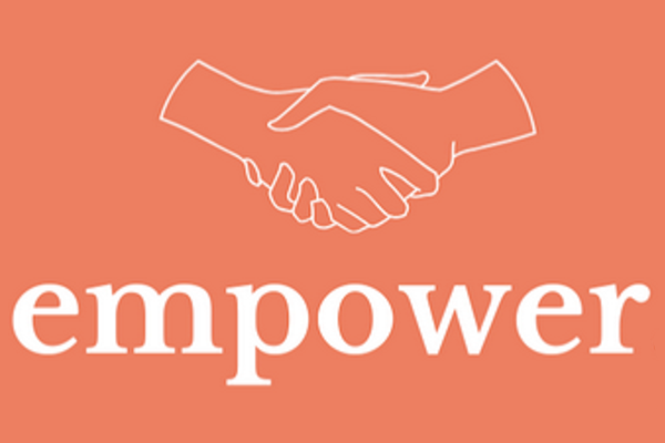 Empower initiative logo, two hands shaking