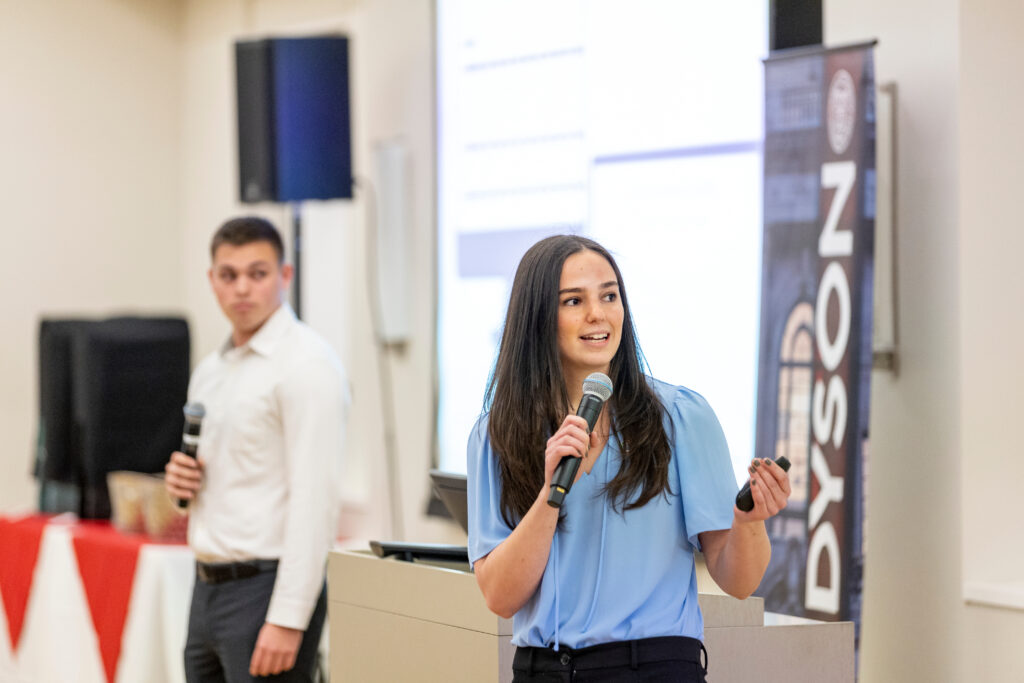 Students presenting at the Grand Challenges Pitch Competition