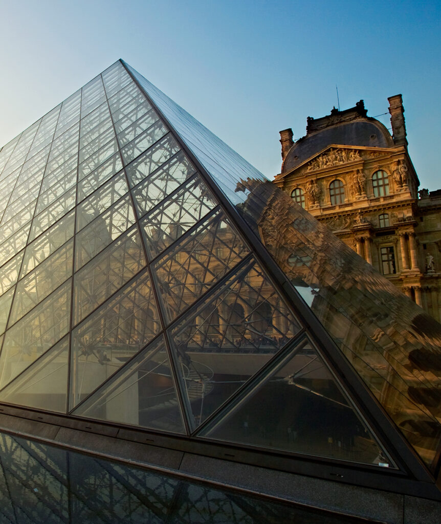Facade of the Louvre Museum.