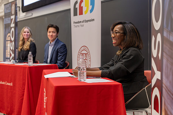 Image of Natalie R. Williams ’86 at the Charles H. Dyson School of Applied Economics and Management Dean’s Distinguished Lecture.